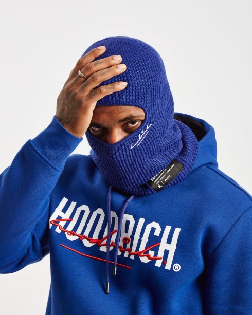 Hoodrich Azul/branco/preto E Balaclava De Malha