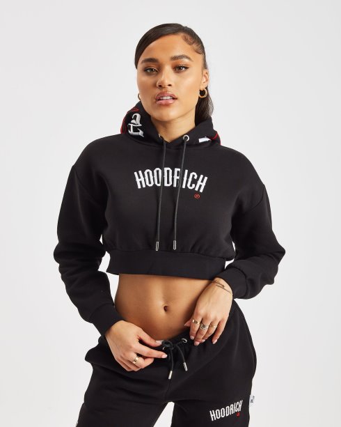 Moletom Com Capuz Cropped Og Calorrich Preto/branco/vermelho