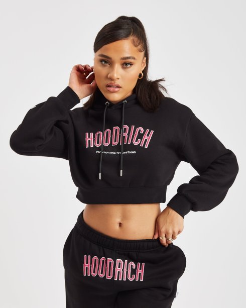Hoodrich Og Brisa Cropped Hoodie Preto/branco/rosa