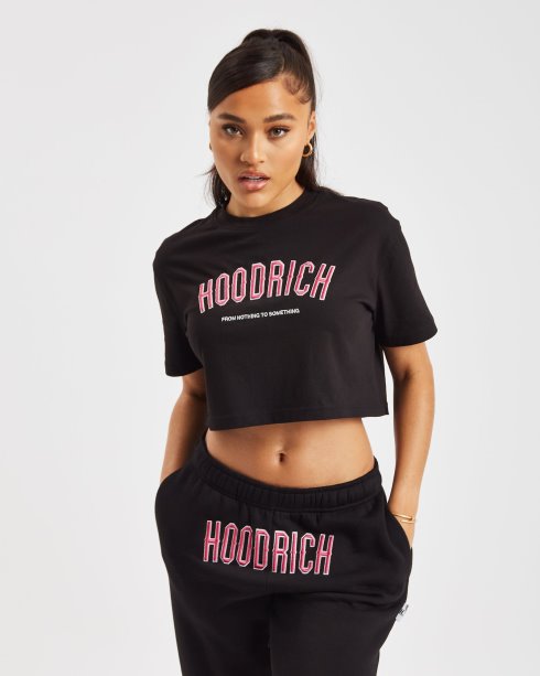 Hoodrich T-shirt Cropped Preto/branco/rosa Og Brisa